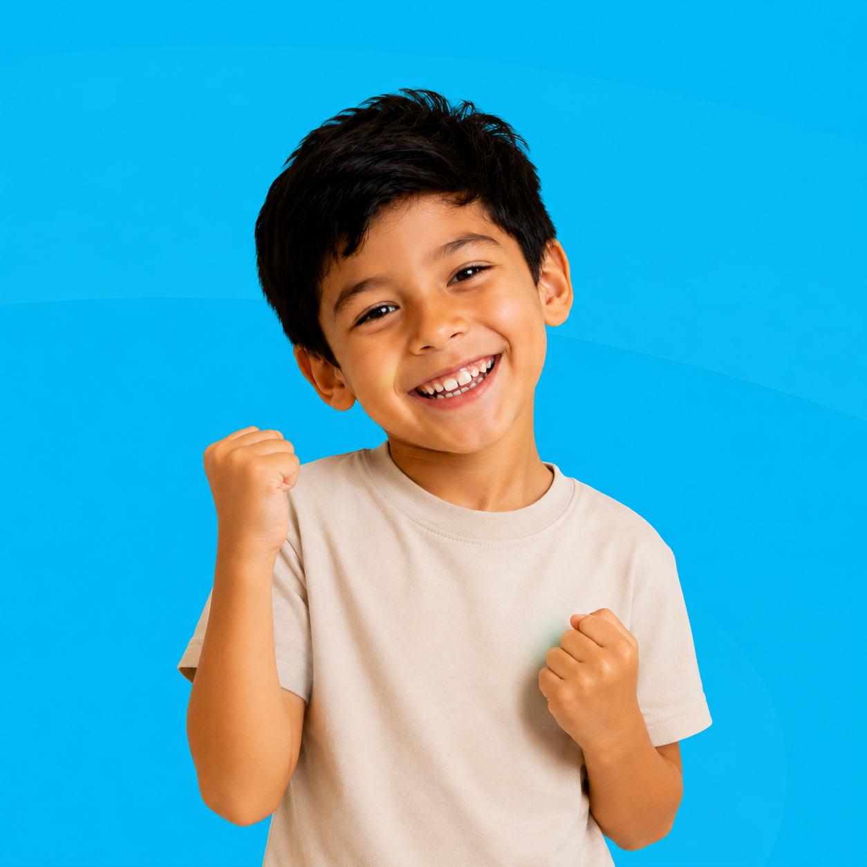 Niño participando en clase online